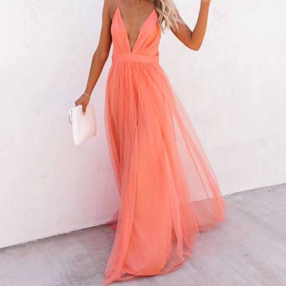NWOT -PETAL DUST MAXI DRESS - APRICOT